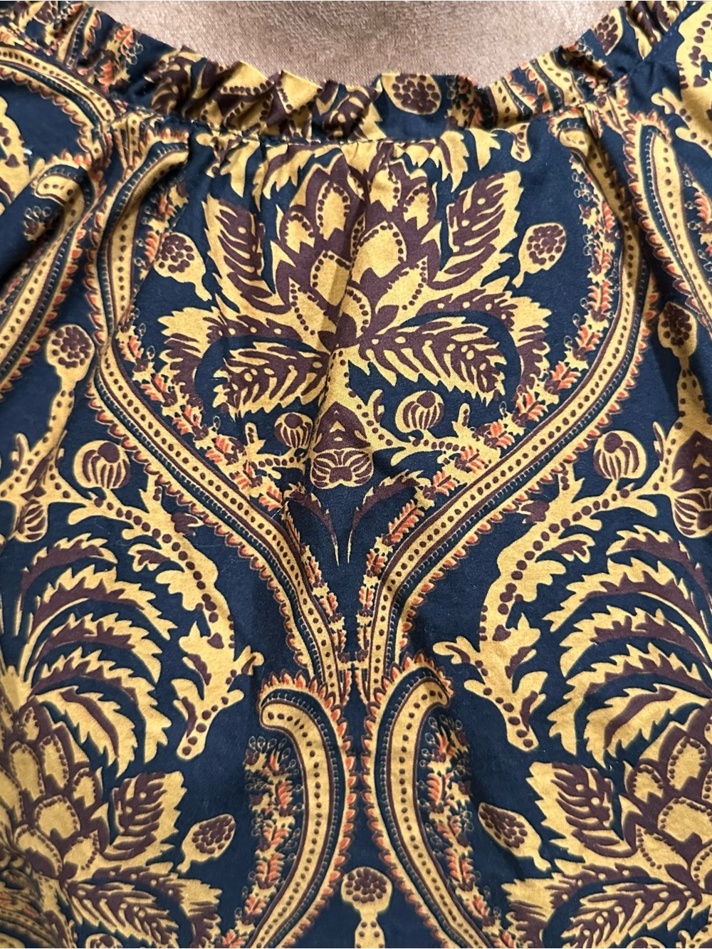 Anthropologie A Loves A Damask Print Voile Ruffle Dress – Size XL - Picture 11 of 13